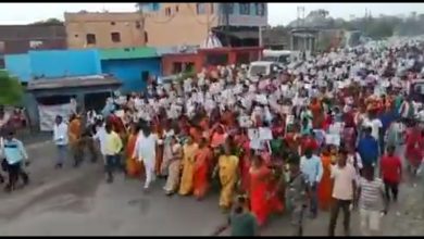 Photo of श्रीमती द्रौपदी मुर्मू को के जीत के जश्न में निकाली गयी पदयात्रा.